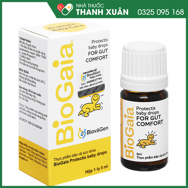 Men vi sinh Biogaia Protectis baby drops cải thiện hệ vi sinh đường ruột